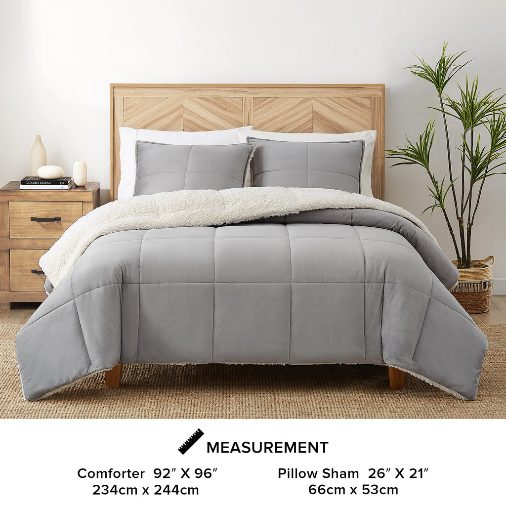 Ugg 00517 Blissful Full-Queen Comforter Set Reversible Comforter And Pillow Shams Machine Washable Soft Cozy Bedding Queen Size