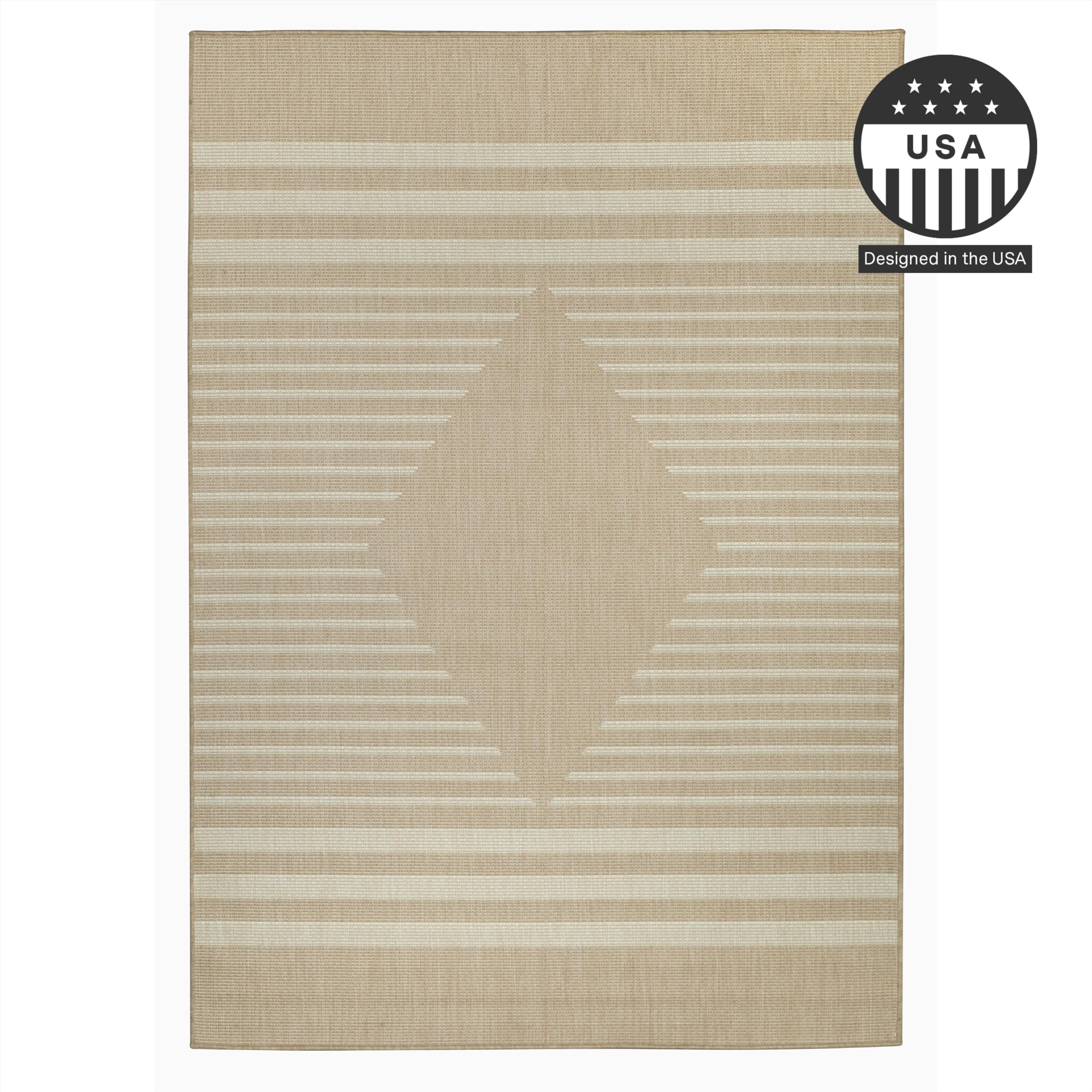 Fh Home Flat Woven Outdoor Rug - Waterproof, Easy To Clean, Stain Resistant - Premium Polypropylene Yarn - Modern Geometric Kili