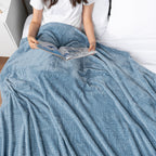 Pavilia Soft Fleece Dusty Blue Throw Blanket For Couch, Lightweight Plush Warm Blankets For Bed, Fuzzy Cozy Flannel Blanket Thro