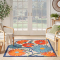 Nourison Aloha Multicolor 5 x Square Area Rug, Easy Clean, Non Shedding, Bed Room, Living Room, Dining Room, Kitchen (5 Square