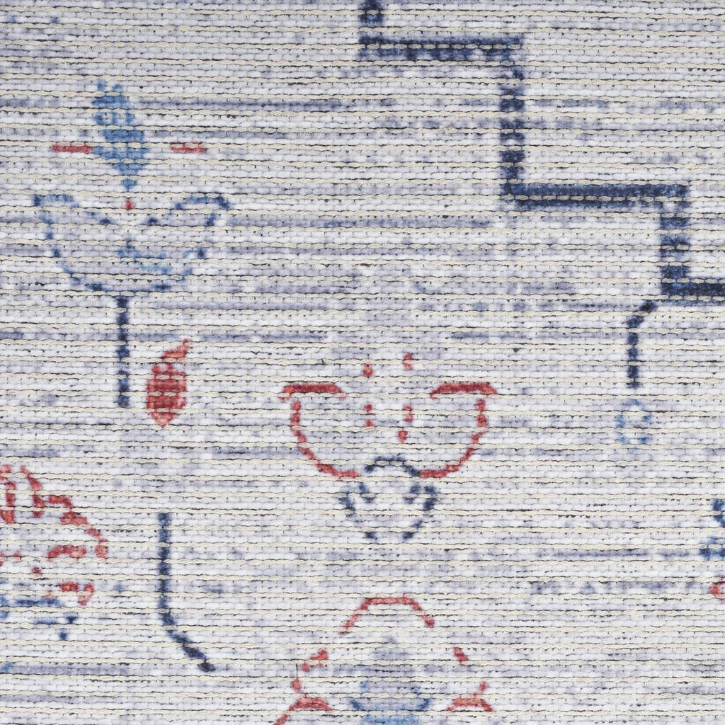 HomeRoots 533069 8 x 10 ft. Oriental Power Loom Washable Area Rug Ivory & Blue