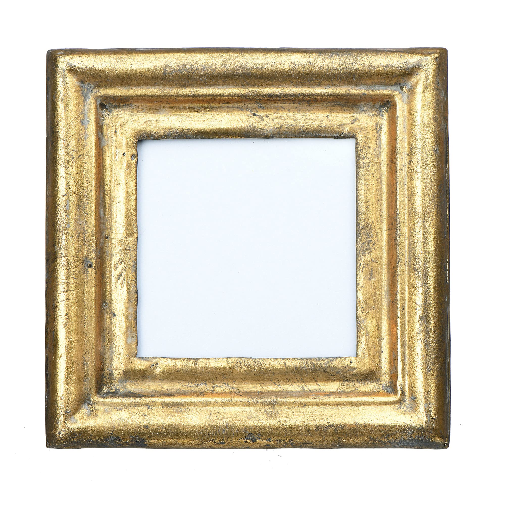 Creative Co-Op Antiqued Gold Square Picture Frame (Holds 3.5 x 3.5 Photo)