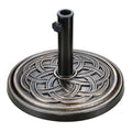 Yssoa 24.2Lbs Heavy Duty Outdoor Umbrella Base 17.72' Round Market Umbrellas Stand For Patio, Garden, Lawn, Bronze