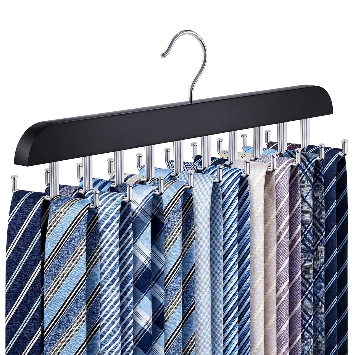 Tie Rack Hanger for Closet,1 Blet Organizer for Men with 20 Foldable Hooks