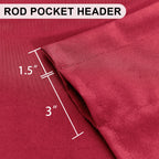Dwcn Red Christmas Valance Curtains For Living Room, Kitchen Valance Solid Short Topper - Solid Rod Pocket Window Valance For Ba