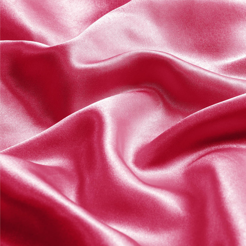 Bedelite Satin Pillowcase With Zipper, Hot Pink Pillow Cases Queen Size Set Of 2, Super Soft And Cooling Similar To Silk Pillow