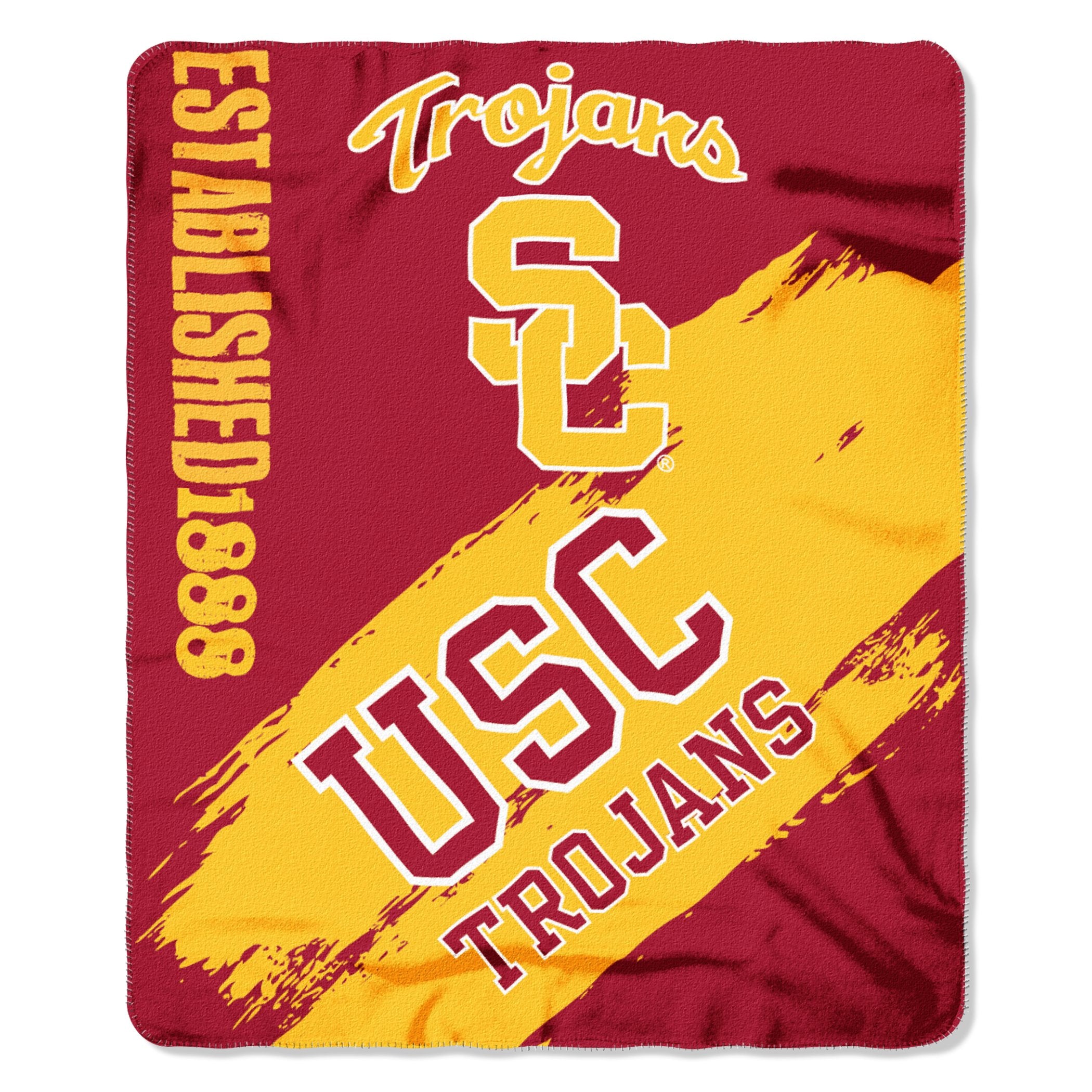 Northwest NCAA University of Southern California (USC) Trojans Fleece Painted Blanket, 50 x 60, Team Colors, One Size