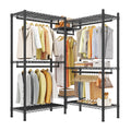 Raybee Clothes Rack, 900LBS Heavy Duty Clothes Rack, Clothing Racks for Hanging Clothes, L Shaped Garment Rack for Corner Freest