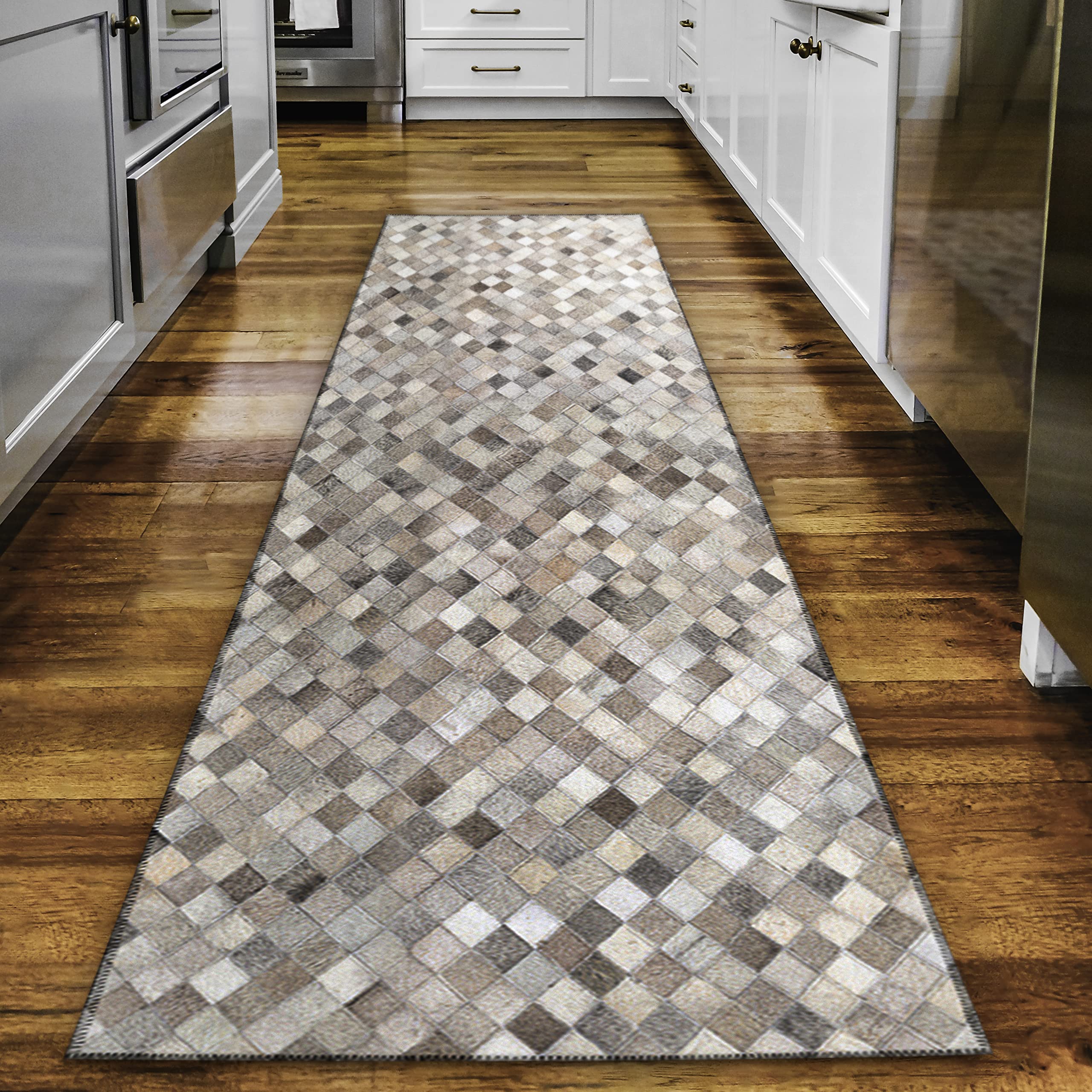 Addison Rugs Laredo Alr36 Gray Washable 2'3" X 7'6" Indoor Outdoor Hallway Runner Rug, Stain Resistant Washable Kitchen Area Carpet For Bathroom, Entry, Patio, Laundry And Bedroom Rug