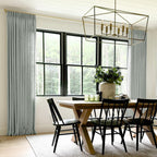 Twopages Linen Pinch Pleated Drape For Apartment, Aqua Room Darkening Light Filtering Double Layer Lined Curtain Window Treatmen