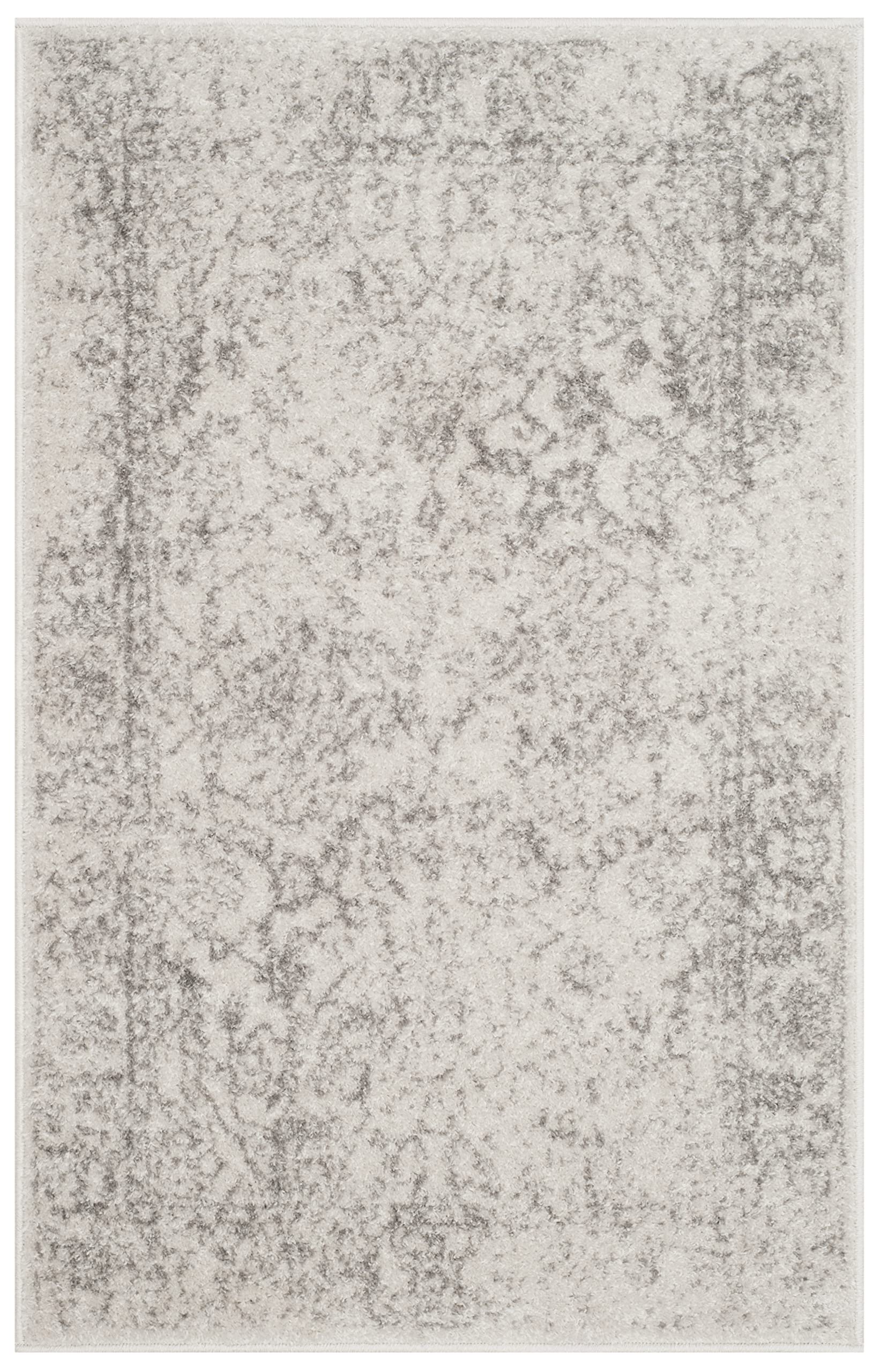 SAFAVIEH Adirondack Collection Accent Rug - 26 x 4,Ivory & Silver,Oriental Distressed Design,Non-Shedding& Easy Care,Ideal for