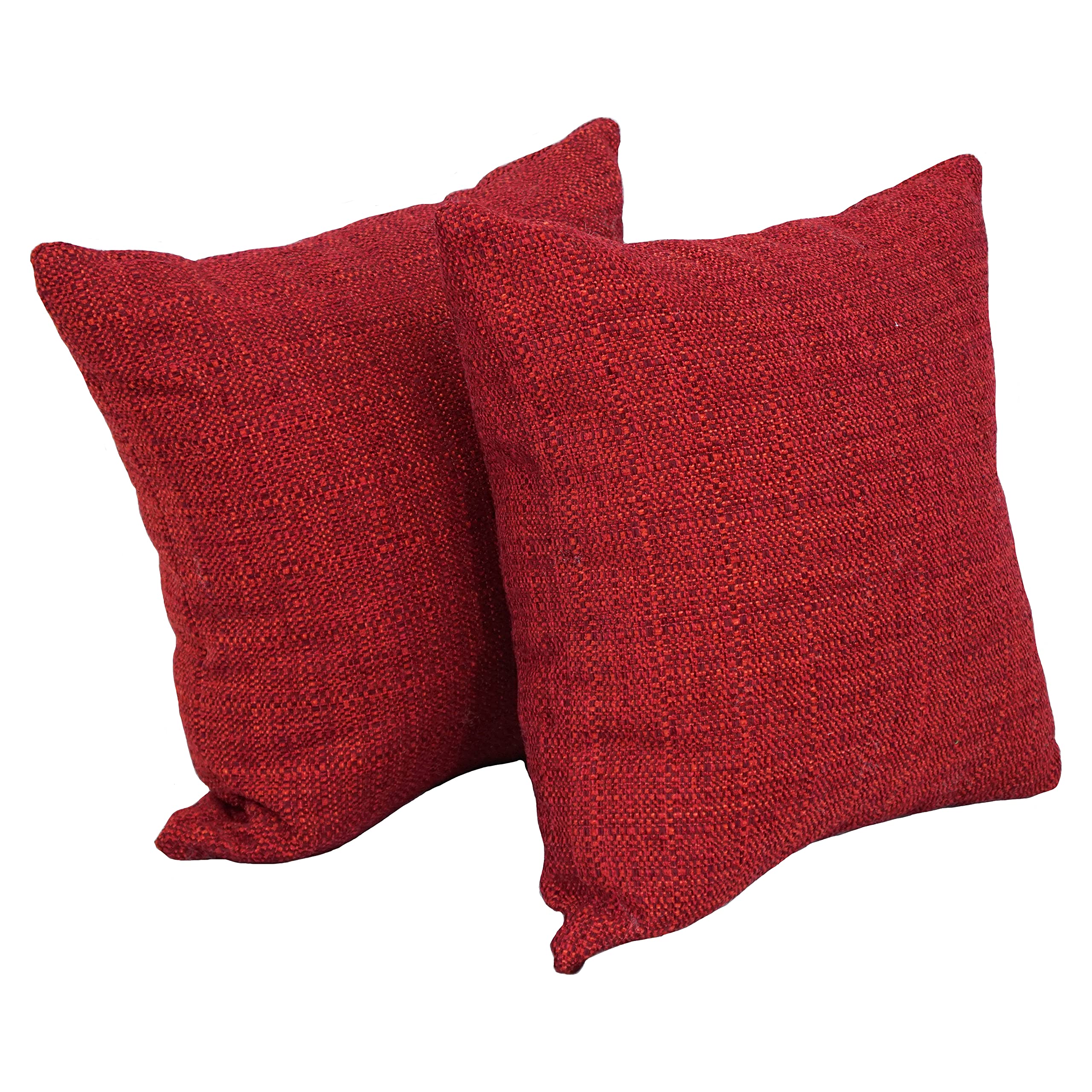 Blazing Needles Square Jacquard Throw Pillows, 17", Welby Pimento 2 Count
