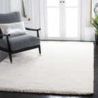 SAFAVIEH Milan Shag Collection Area Rug - 11' Square, Ivory, Solid Design, Non-Shedding & Easy Care, 2-inch Thick Ideal for High