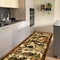 HR-Lodge, Cabin Nature and Animals Area Rug- Geometric Design Cabin Bedroom Rug-Abstract Moose/Bear/Lodge/Nature