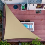 Shademart 13' X 16' X 20.6' Sand Beige Sun Shade Sail Right Triangle Smslt Canopy Fabric Cloth Screen, Water Air Permeable & Uv