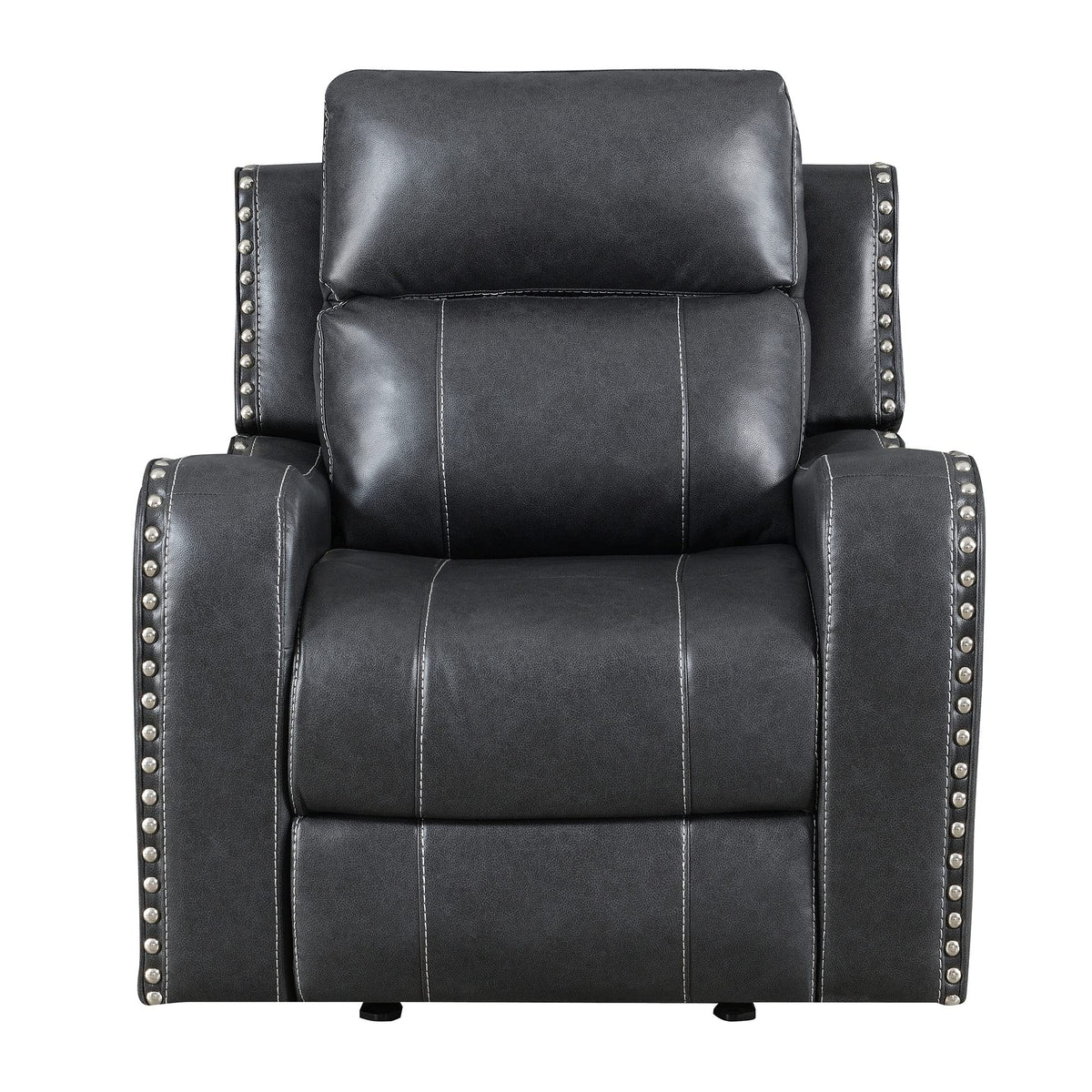 Global Furniture Faux Leather Glider Recliner Dark Grey