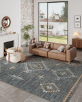 ILANGO Area Rug 9x12 for Living Room Bedroom Washable Moroccan Boho Rugs for High Traffic Area Non Slip & Non-Shedding Rugs Fa
