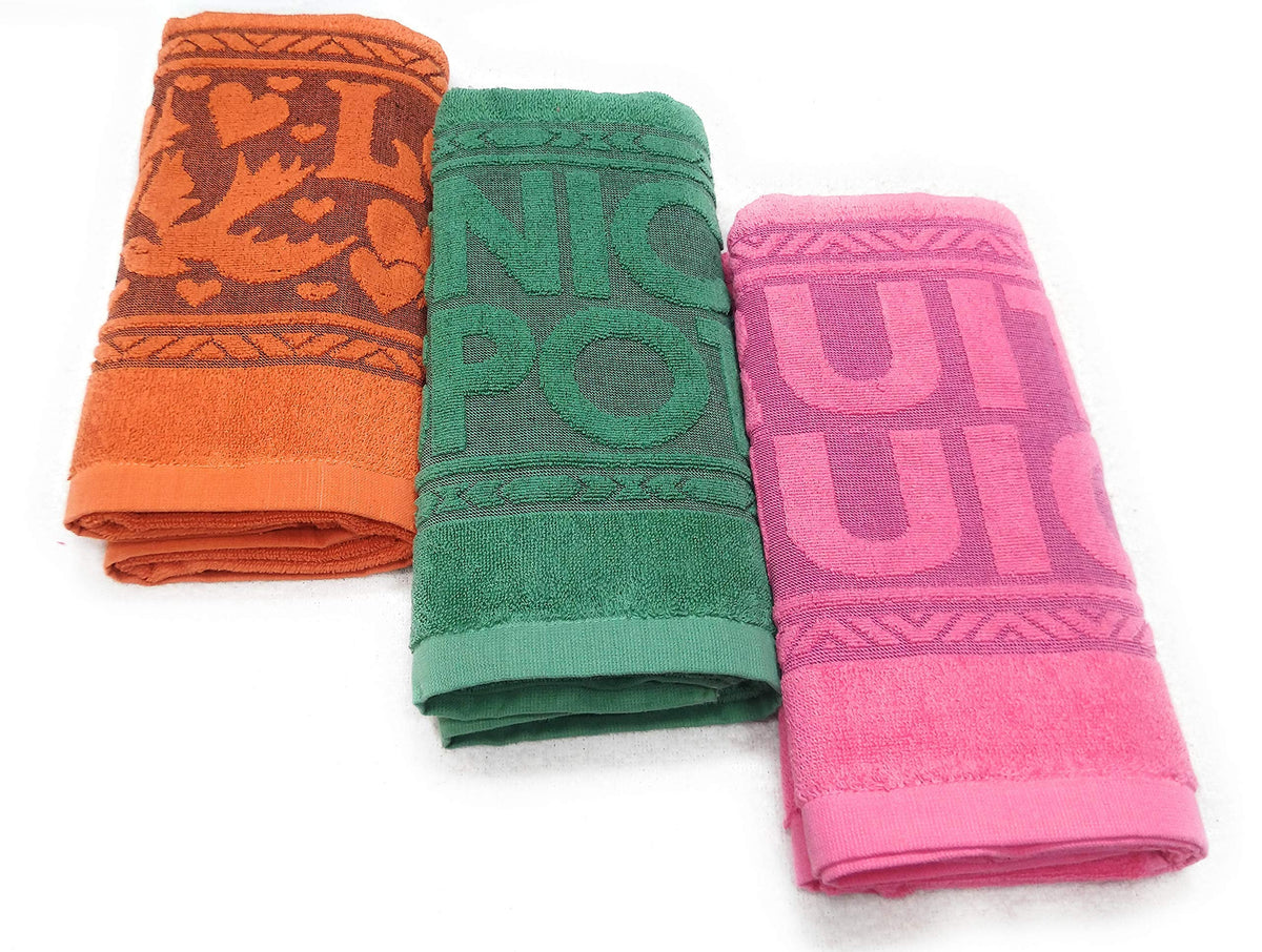 Mps Cotton Bath Towel 100% Cotton 500+ GSM (Pack of 3 Piece) MultiColour