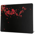 Glass Gaming Mouse Pad, Black Plum Blossoms Hard Mousepads For Gaming,Professional Large Mouse Mat 410Mm*310Mm, Special Glass Su