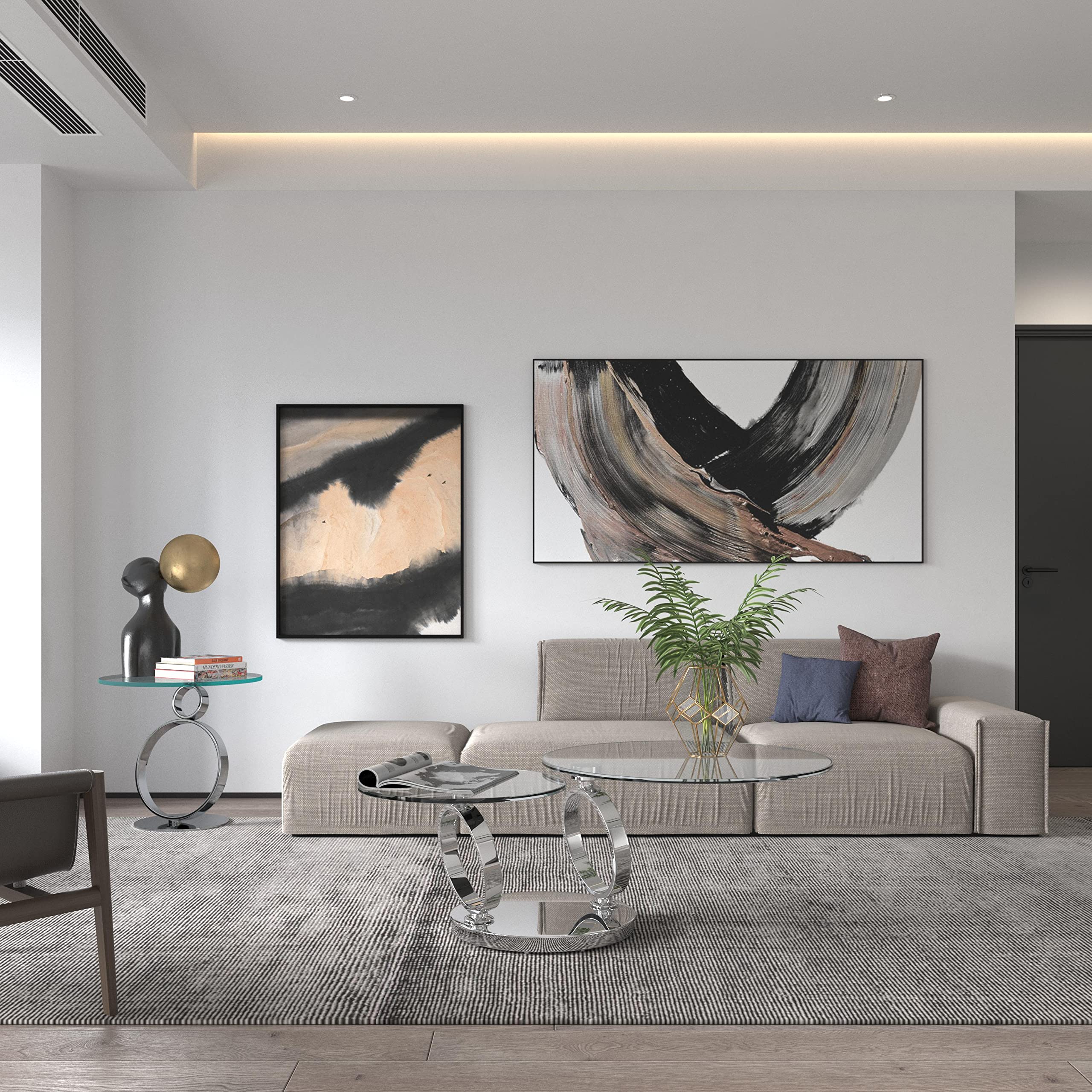 Neos Modern Furniture CT6233-Ch-N Coffee Table, Chrome