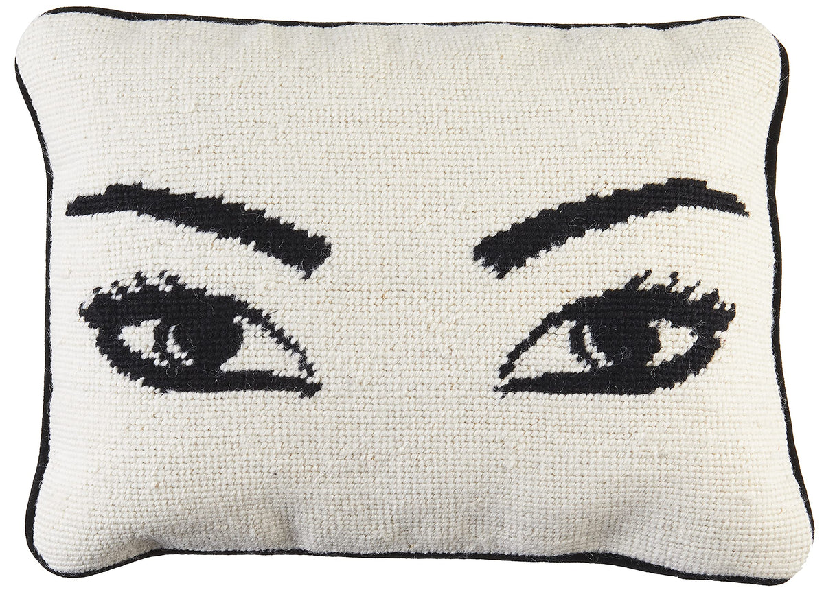 Jonathan Adler Eyes Needlepoint Throw Pillow, 1 Count (Pack Of 1), Natural