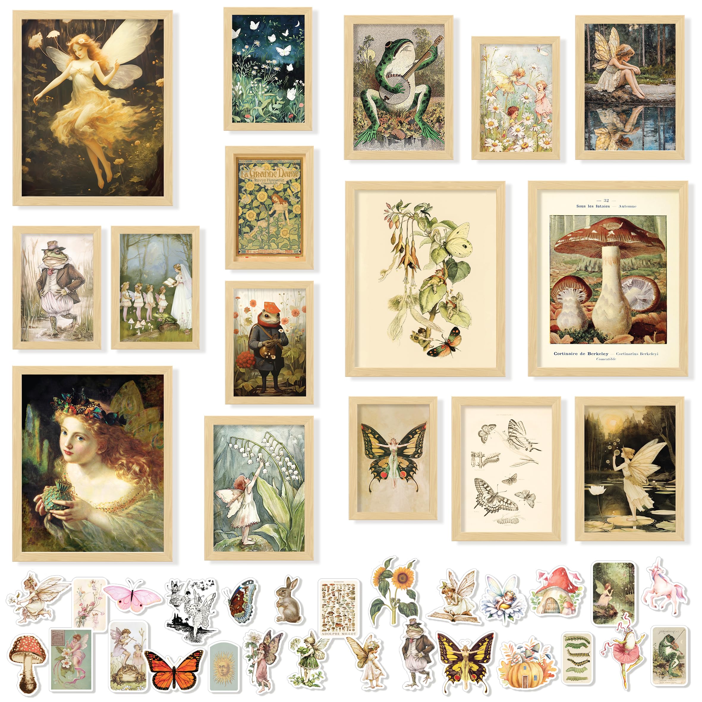 97 Decor Vintage Fairycore Decor - Fairy Wall Decor Aesthetic, Cottage Wall Art Fairy Core Posters, Fairy Art Prints Cottagecore