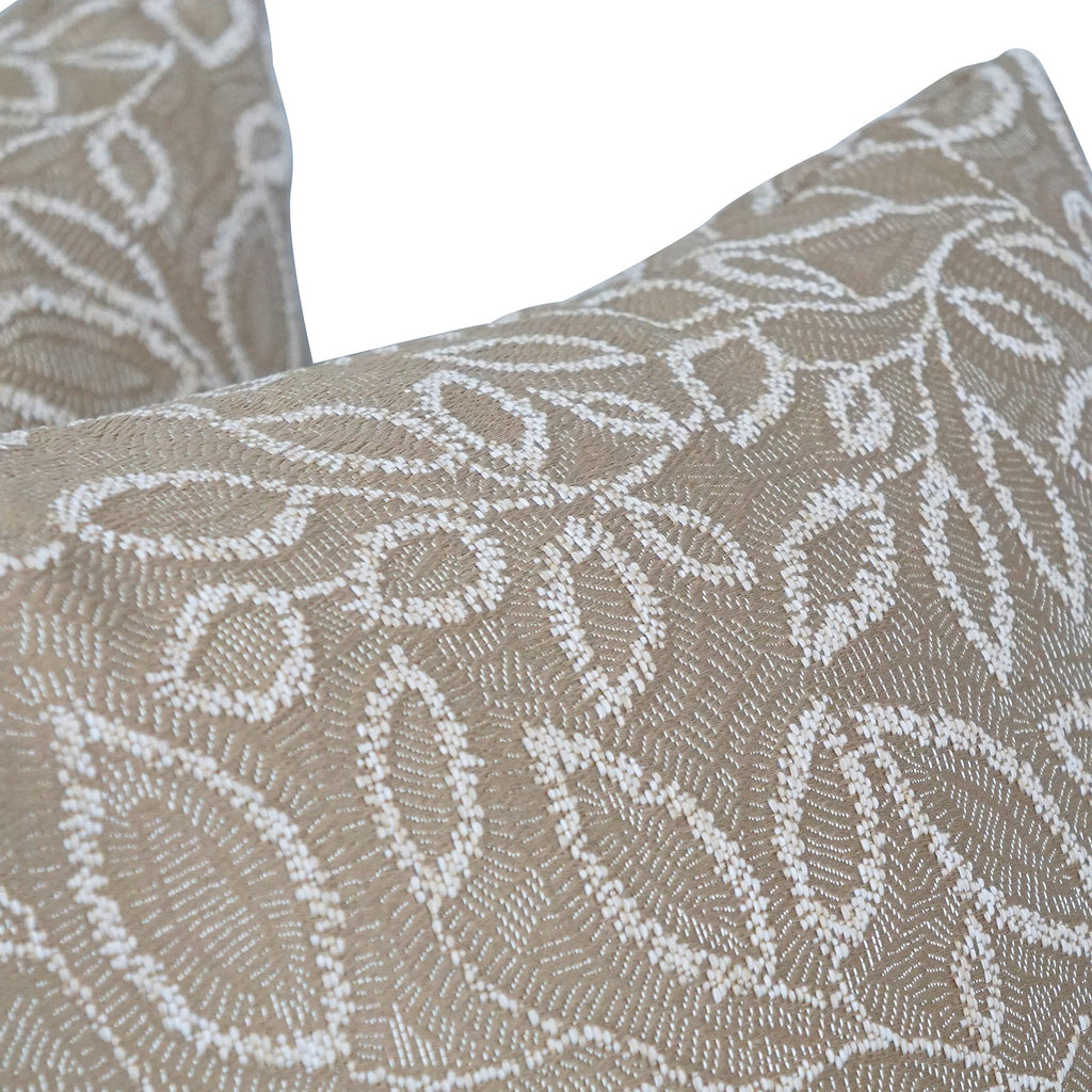 Blazing Needles Square Polyester Jacquard Throw Pillow, 17", Florian Camel