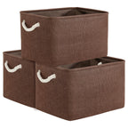 TheWarmHome Organization and Storage Basket for Shelves - 3 Pack 16x12x12 inch Fabric Storage Cubes, Cube Storage Bin for Organi