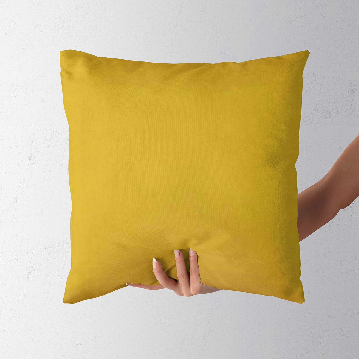 Saffron Cushion Cover Set Of 2 Covers For Sofa Couch Bed Deevan Chair Mustard 24X24 Inch (60X60 Cm) Cotton Plain Removable Co