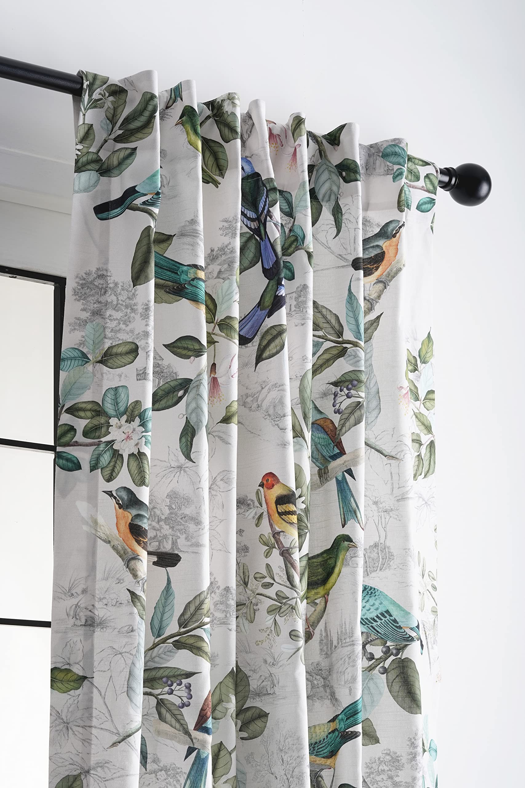 Maison D' Hermine Tailored Curtain 100% Cotton Two Panel 50''X124'' Curtains, Easy Hanging With A Rod Pocket & Loop For Living R