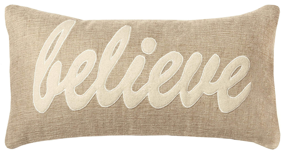 Rizzy Home 11&quot;X21&quot; Brown/Neutral/Text Poly Filled Pillow