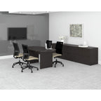 Lorell Prominence 2.0 Espresso Laminate Double-Pedestal Desk
