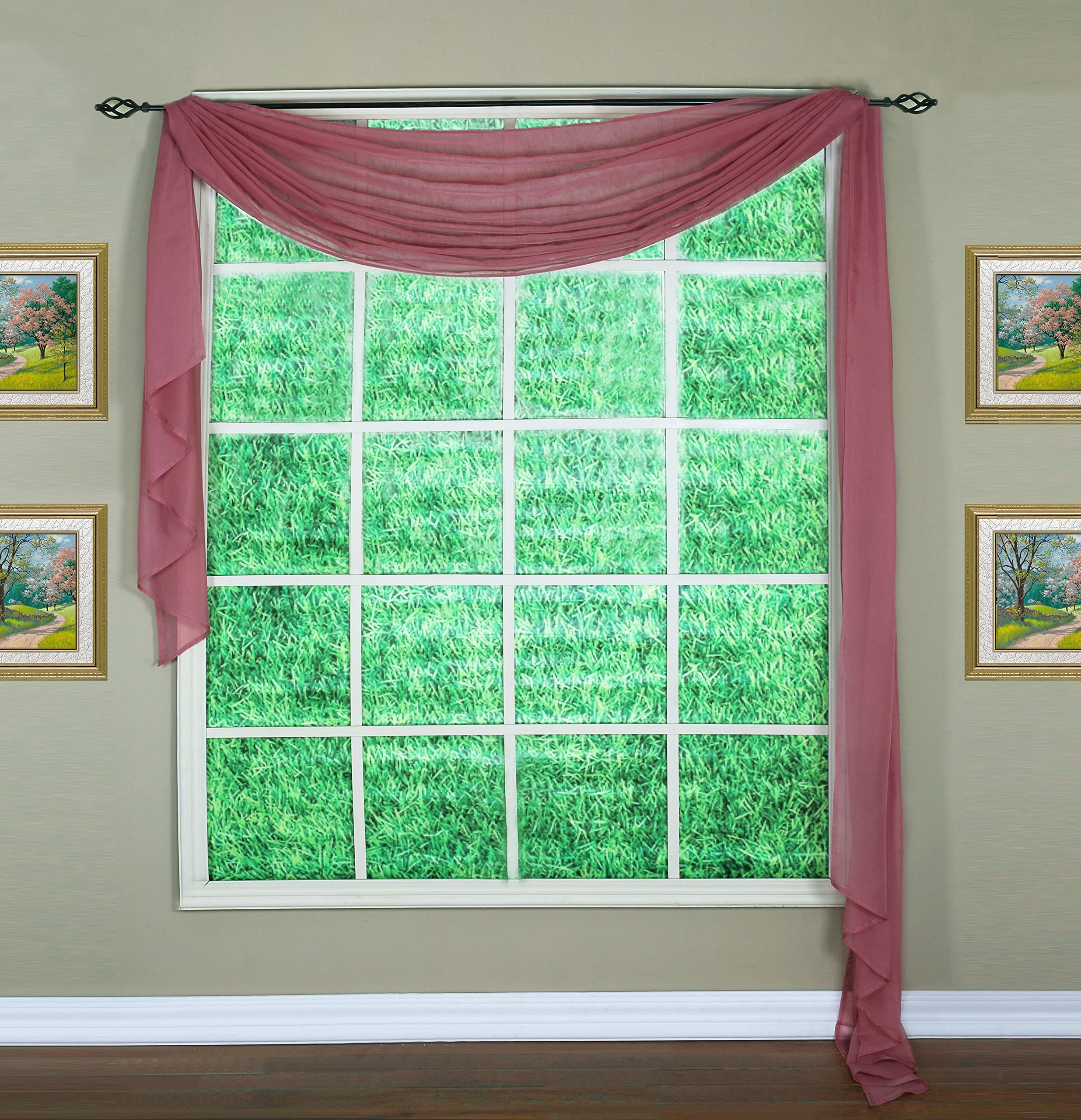 Today'S Curtain Emelia Original Voile Scarf 216', Mauve, 45' W X 216' L