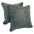 Blazing Needles Corded Square Jacquard Chenille Throw Pillow, 18", Grey Solid 2 Count