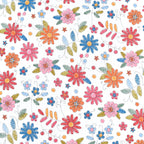 Scientific Sleep Twin Bed Sheet Set, 100% Cotton, Colorful Floral Design, 3 Pcs Includes Flat & Fitted Sheet, Pillowcase, Kids Bedding