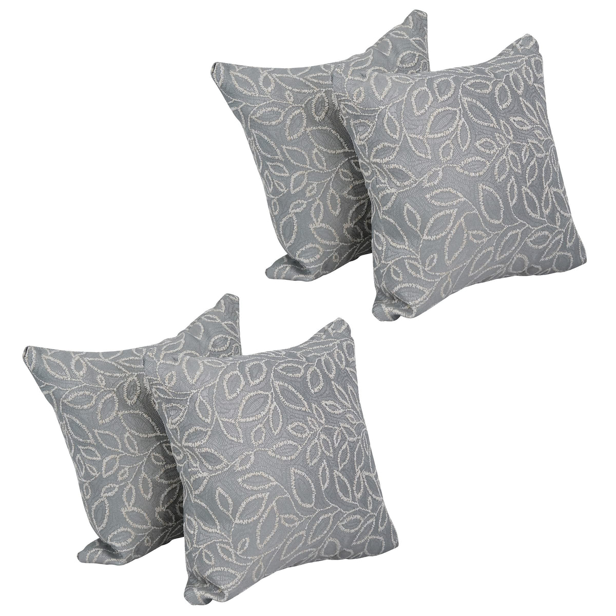 Blazing Needles Square Polyester Jacquard Throw Pillows, 17&quot;, Florian Greyst 4 Count