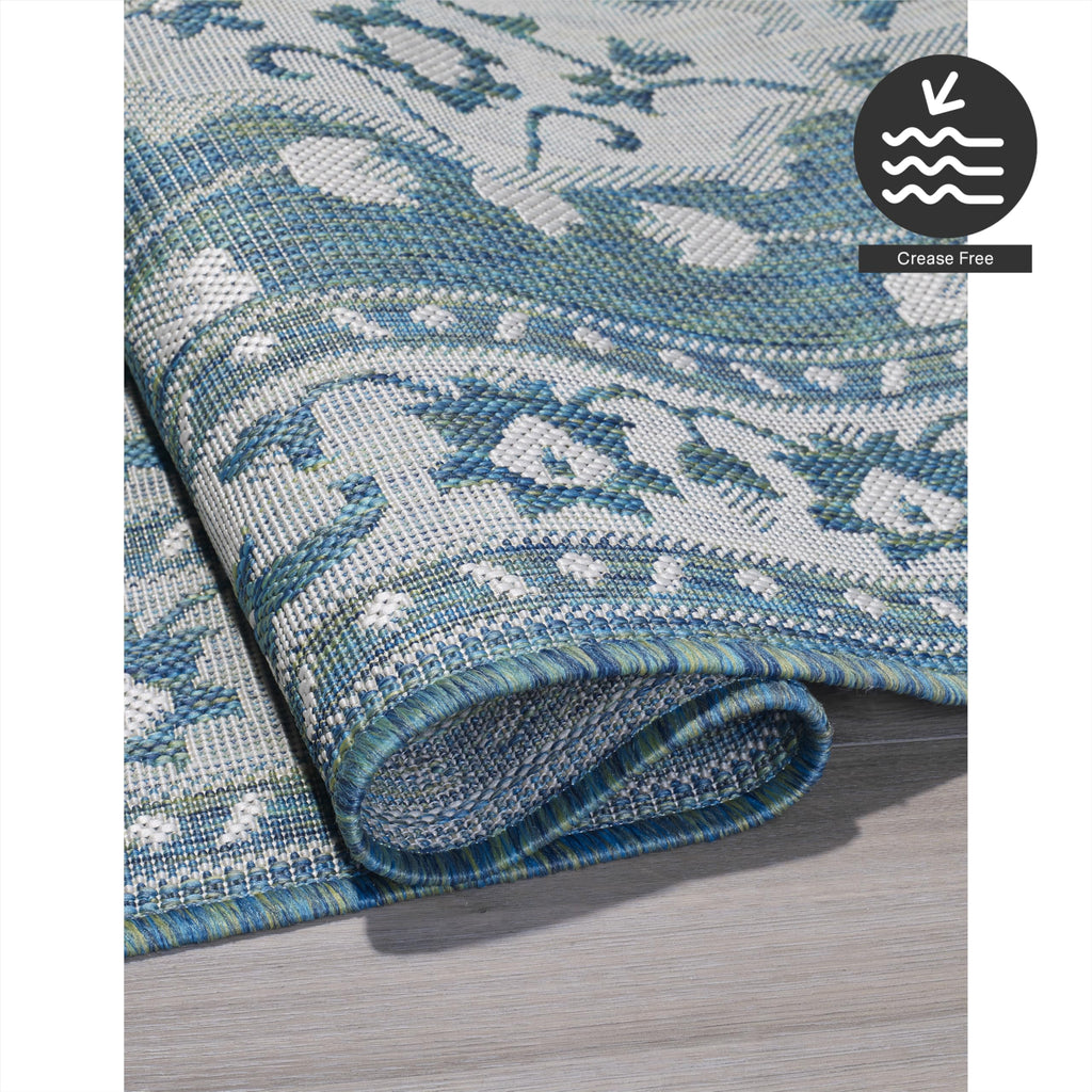 Fh Home Flat Woven Outdoor Rug - Waterproof, Easy To Clean, Stain Resistant - Premium Polypropylene Yarn - Vintage - Patio, Deck