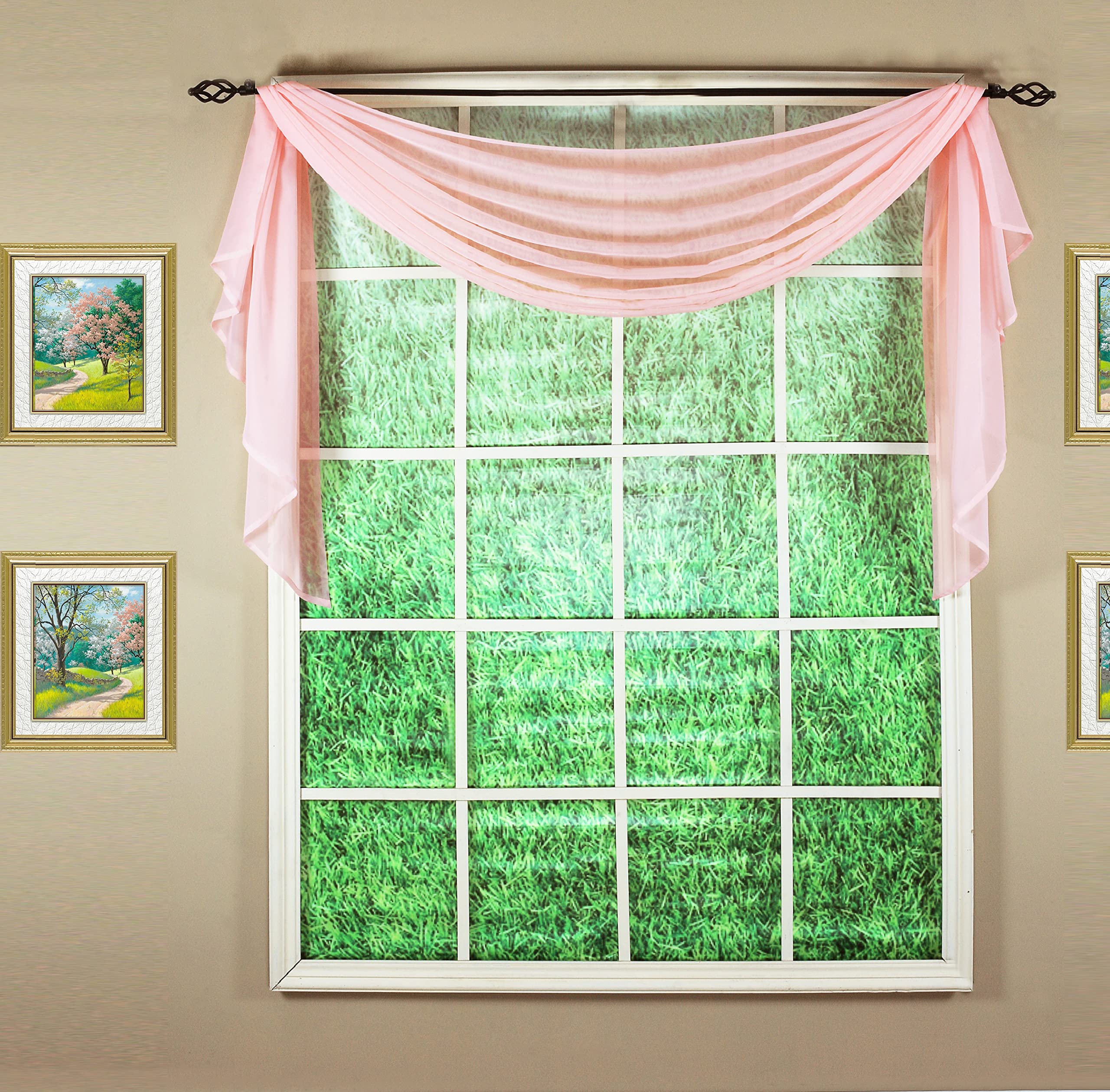 Today'S Curtain Emelia Original Voile Scarf 144', Rose, 45' W X 144' L