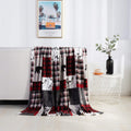 Elegant Comfort Velvet Touch Ultra Plush Christmas Holiday Printed Fleece Throw/Blanket-50 X 60Inch, (Patch), Patchwork
