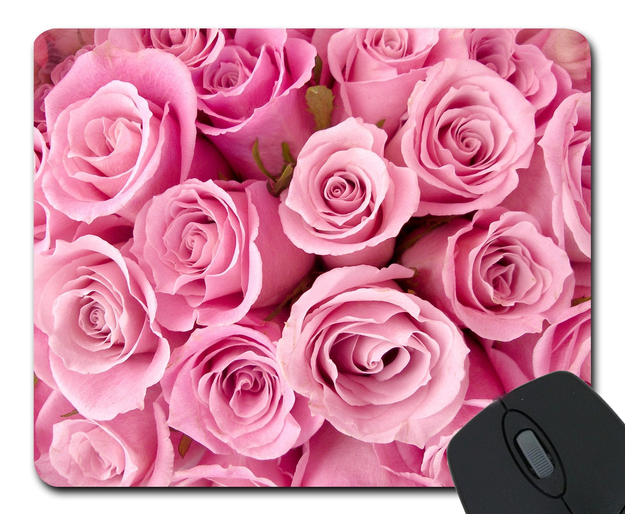 Pink Rose Rectangle Non-Slip Rubber Mouse Pad Mousepad Mat