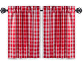 Aiking Home Tiers Small Window Treatment Curtain - 2-Panels Picnic Checkered Pattern Kitchen Curtain Tiers With 2.5-Inch Rod Poc