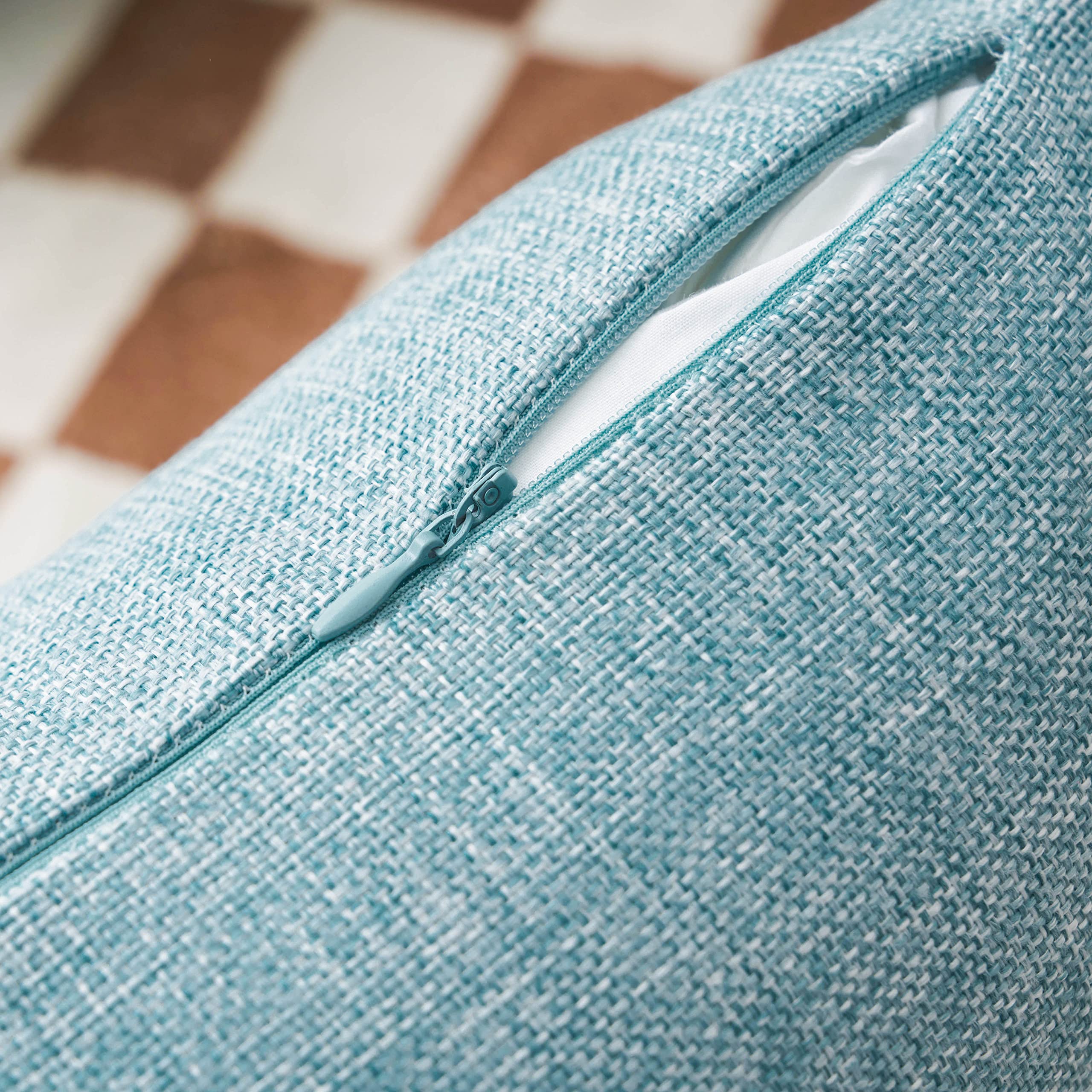 Home Brilliant Teal Throw Pillow Covers Rectangular 12X20 Pillow Cover Linen Decorative Bed Pillows Cases For Couch Sofa, 12 X 2