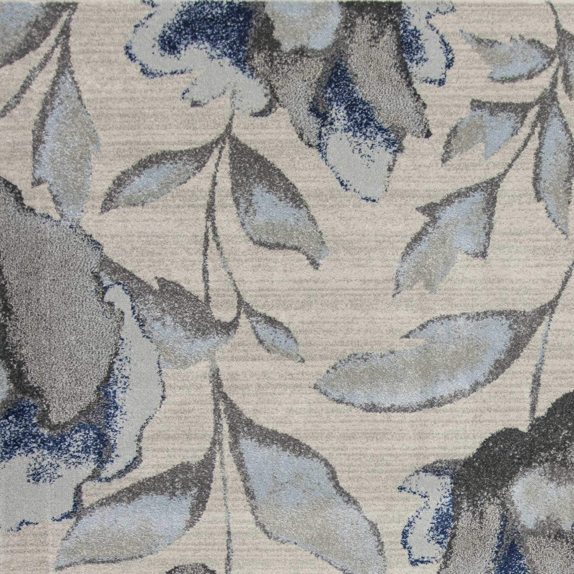 HomeRoots Decor 3'3' x 4'11' Polypropelene Grey/Blue Area Rug