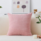 Home Brilliant Pink Pillow Cover 24X24 Euro Sham Covers Striped Corduroy Velvet Large Throw Pillows For Couch Cushion Cover For