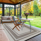 Rurality Outdoor Rugs 6X9 Waterproof For Patios Clearance,Plastic Straw Mats For Backyard,Porch,Deck,Balcony,Reversible,Geometric
