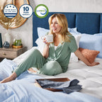 Sleep Innovations Cooling Comfort Gel Memory Foam Dual Layer Mattress Topper, 4 Inch, King Size, Pillow Top Cover