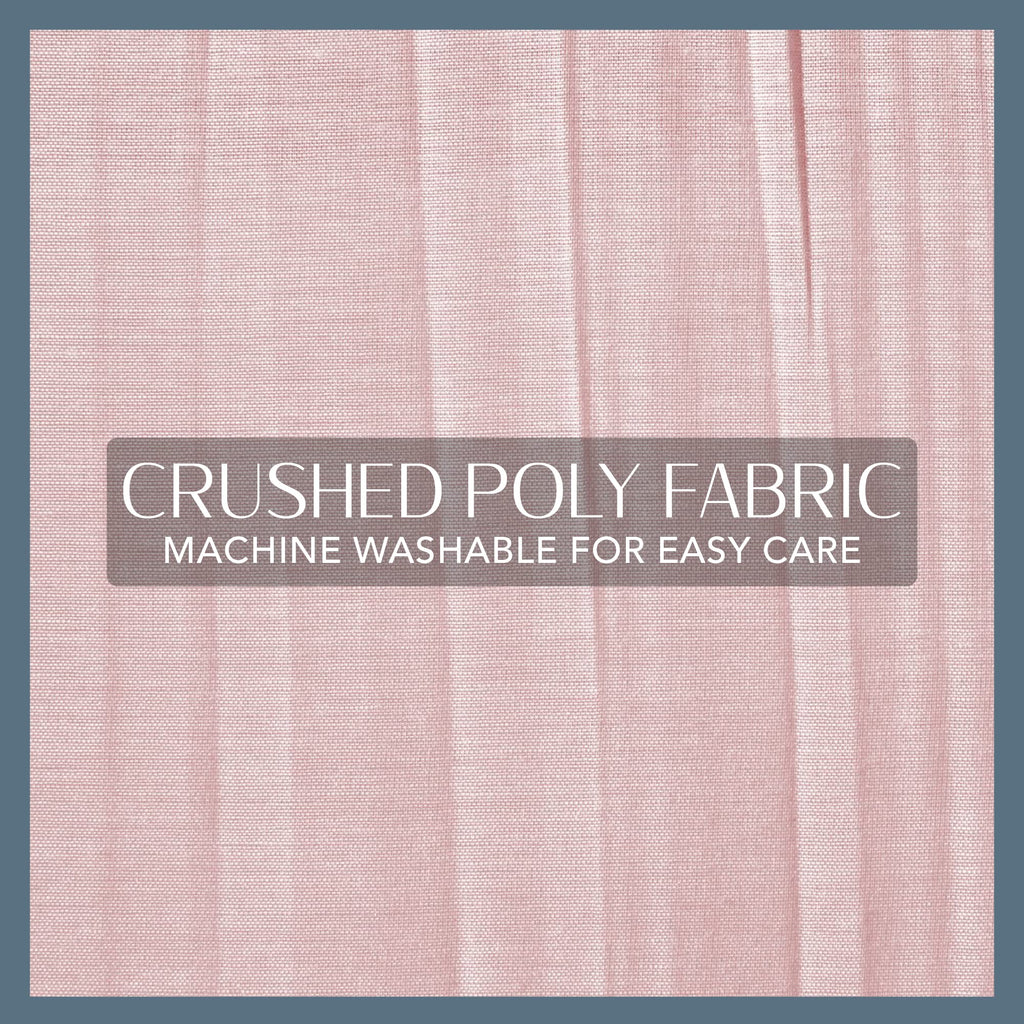Elrene Home Fashions Jolie Crushed Semi-Sheer Window Curtain, Adjustable Tie-Top Single Panel, 52'' X 84'' (1 Panel), Blush