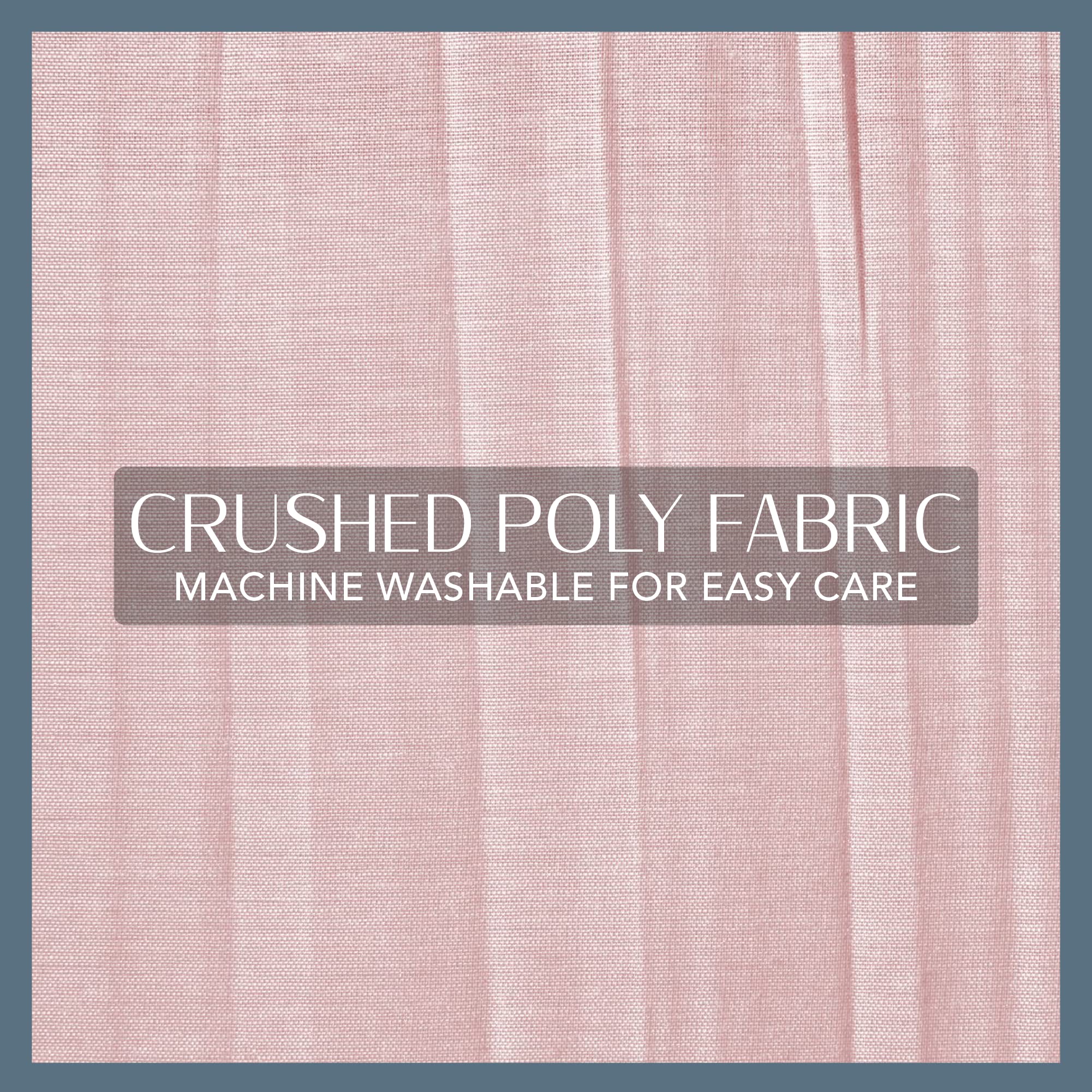 Elrene Home Fashions Jolie Crushed Semi-Sheer Window Curtain, Adjustable Tie-Top Single Panel, 52'' X 84'' (1 Panel), Blush