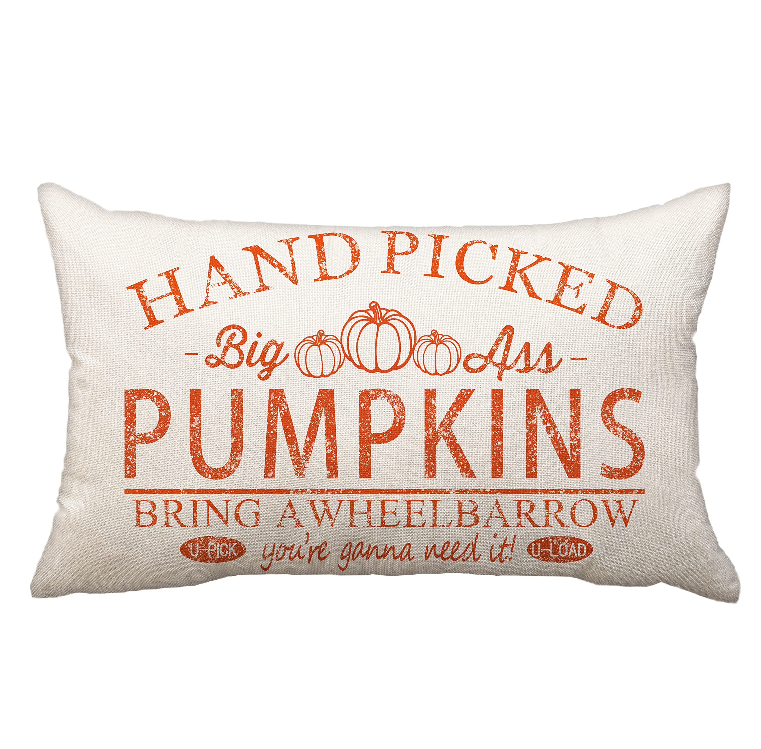 Fall Pillow Covers 12x20 inch Hand Picked Pumpkin Lumbar Throw Pillow for Fall Farmhouse Decorations Fall Pillows Outdoor Decora