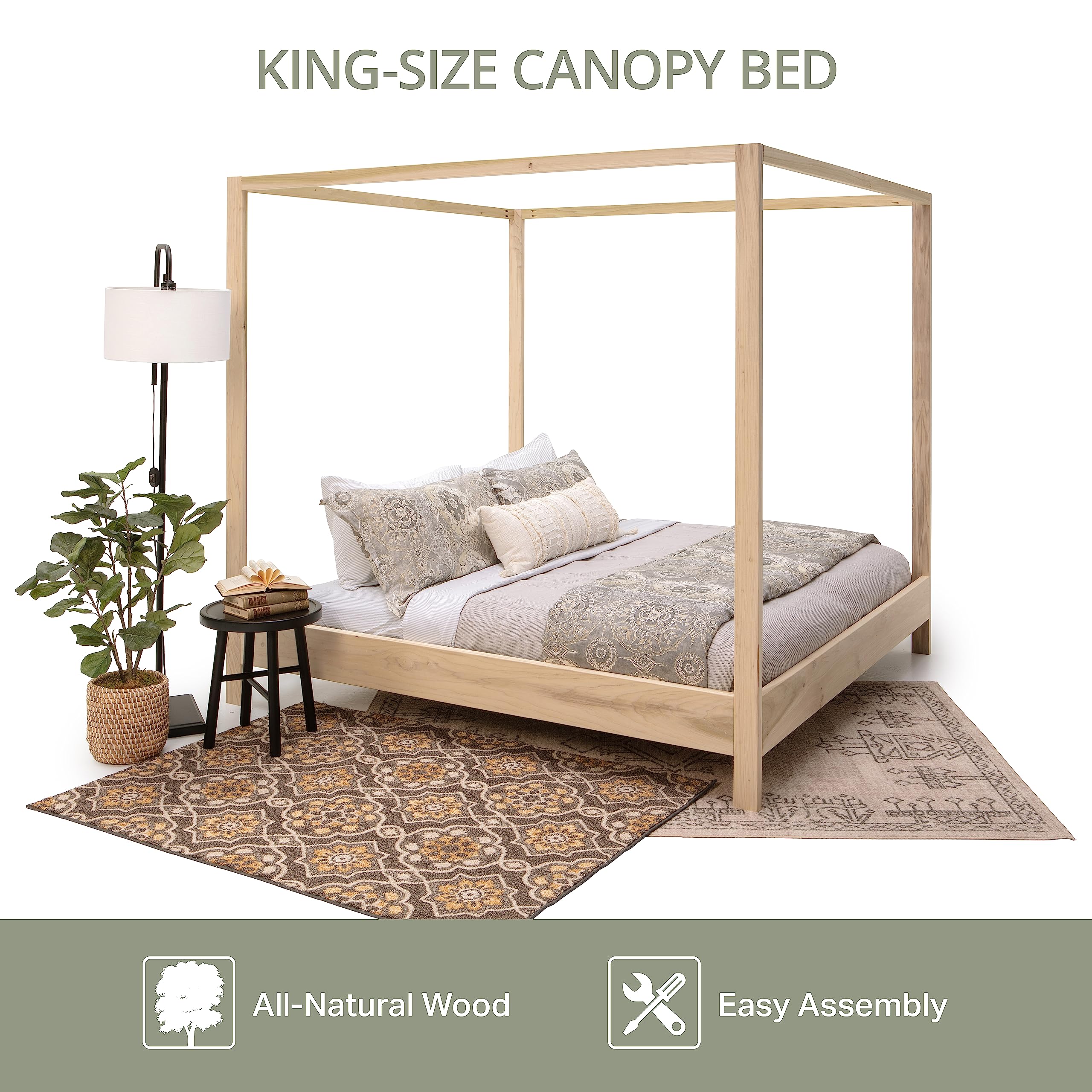 American Furniture Classics Model King Canopy King Size Canopy Bed with Raised Platform